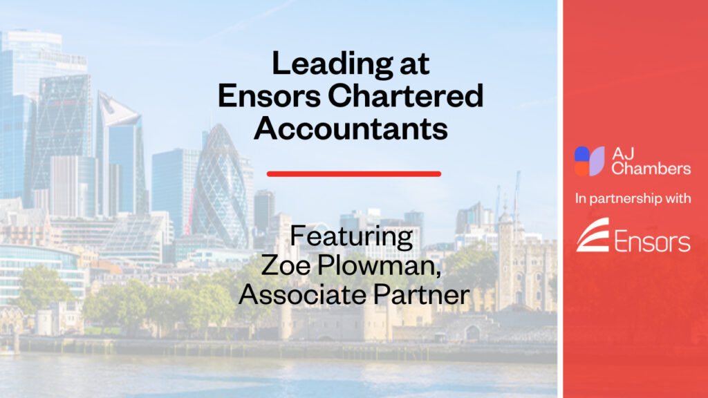 Leading at Ensors Chartered Accountants article, featuring Zoe Plowman, associate partner